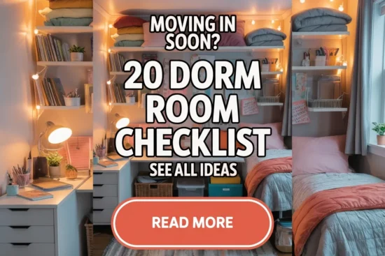 20 Dorm Room Checklist