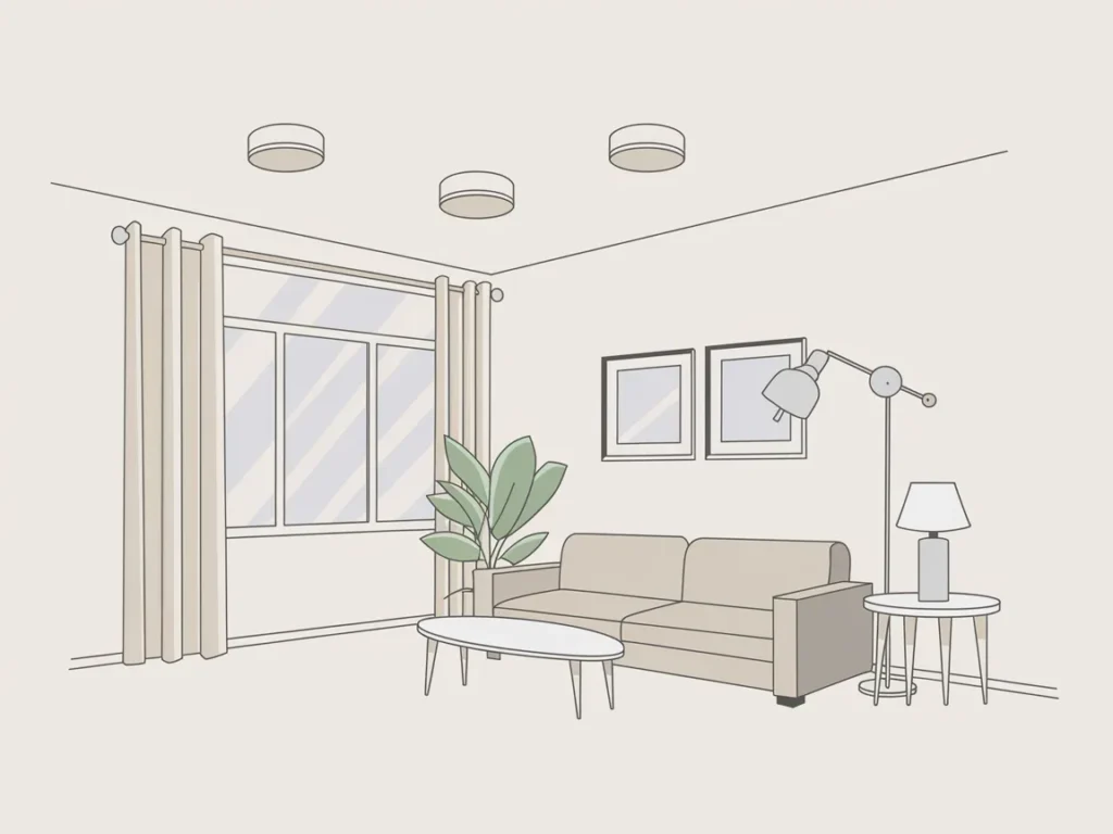 Apartment living room lighting plan