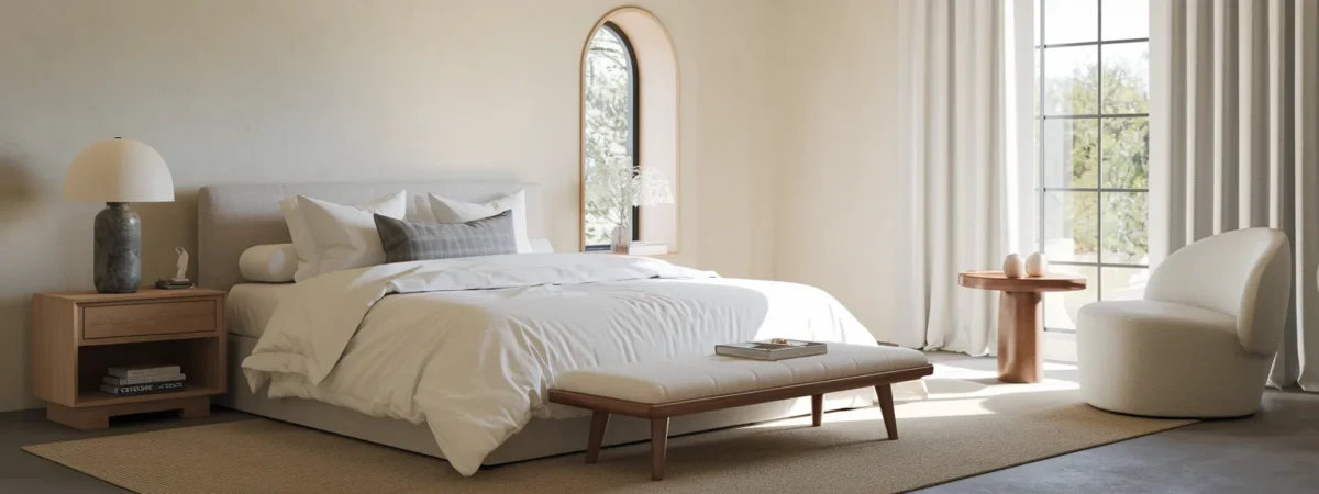 Bedroom with minimal furniture