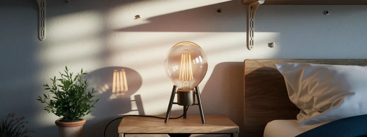 Modern bedroom with wall-mounted lights