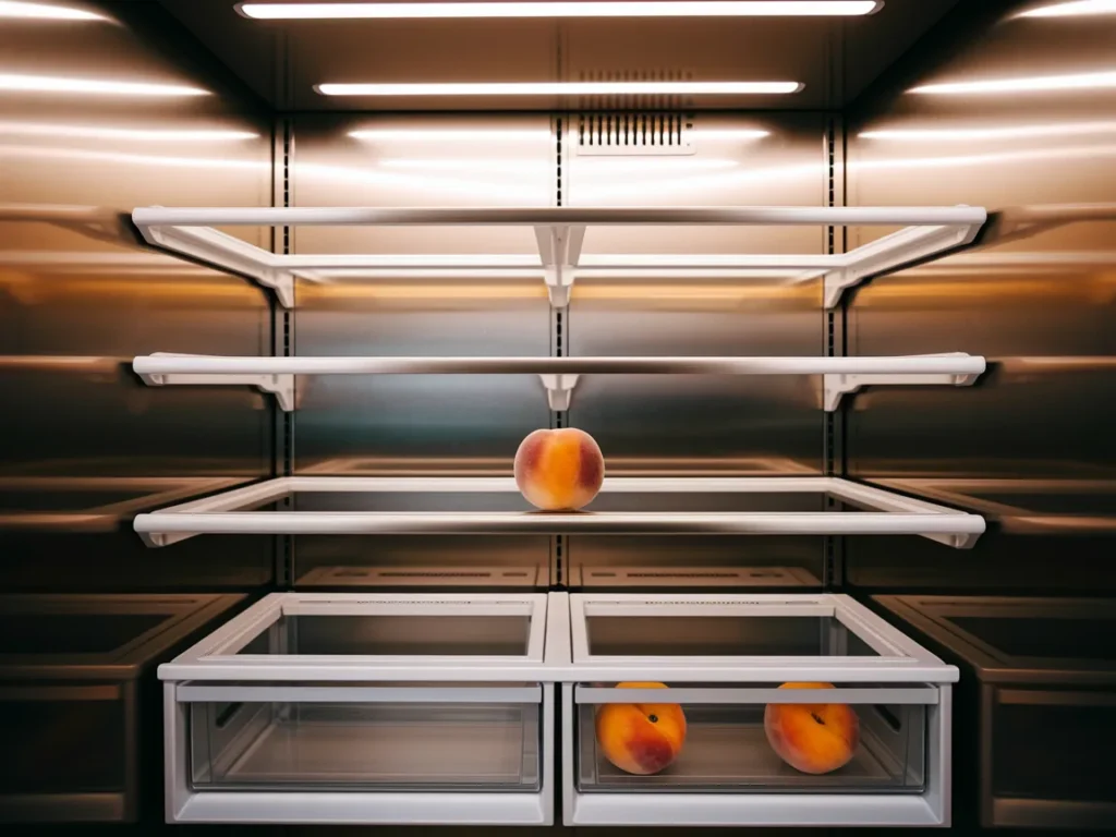 Clean aesthetic fridge after quick reset,