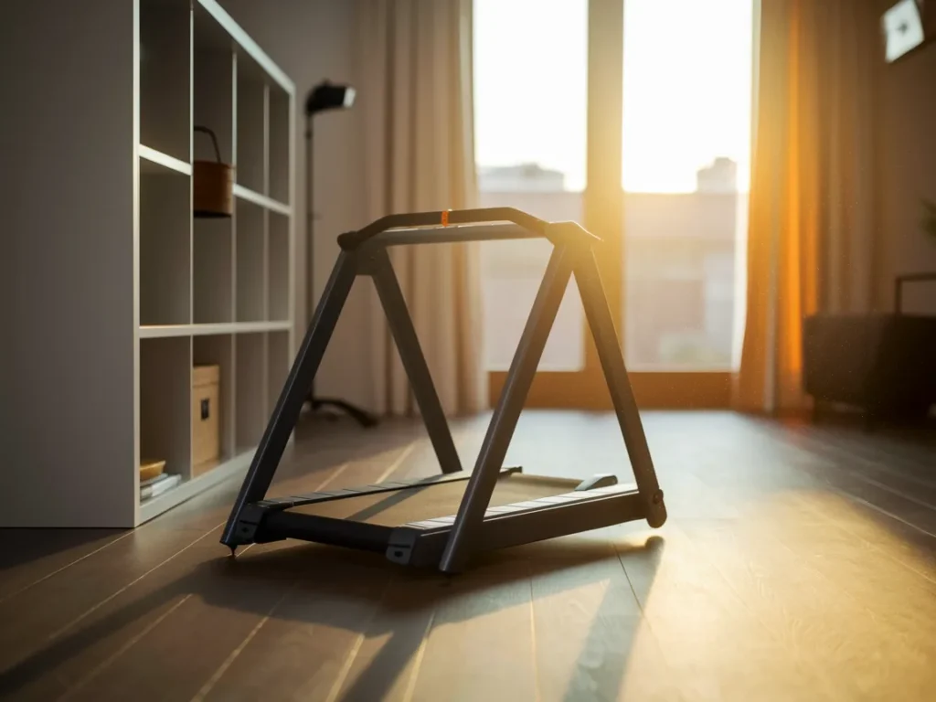 Compact home gym with small cardio machine