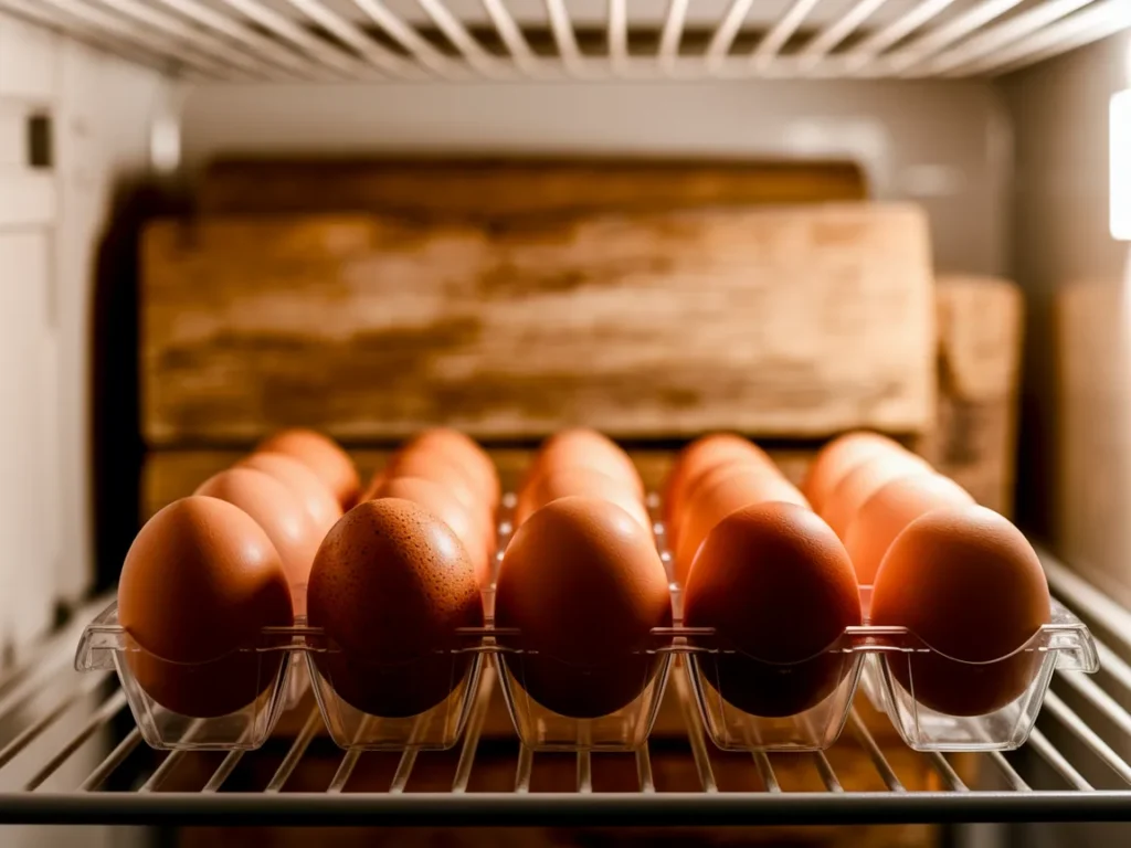 Fridge shelf with clear egg tray