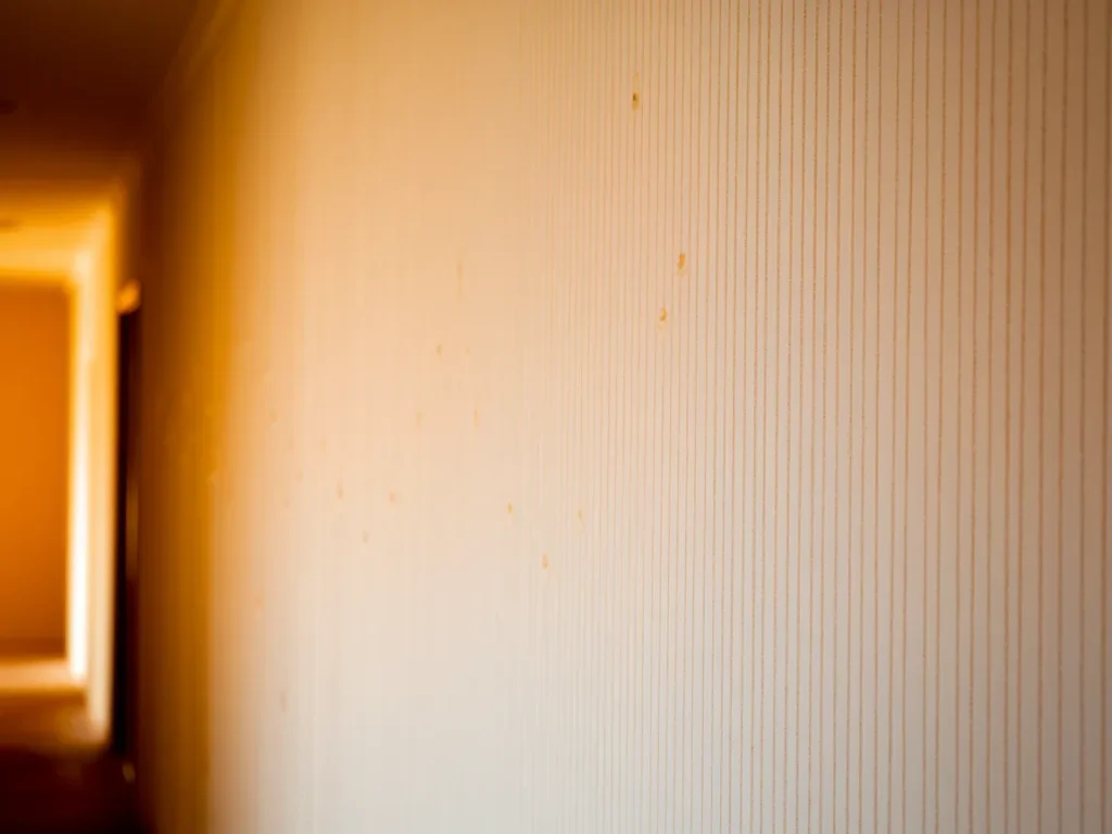 Hallway wall with subtle linear pattern design