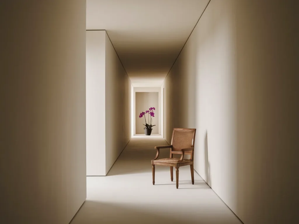 Hallway with full-height wall paint