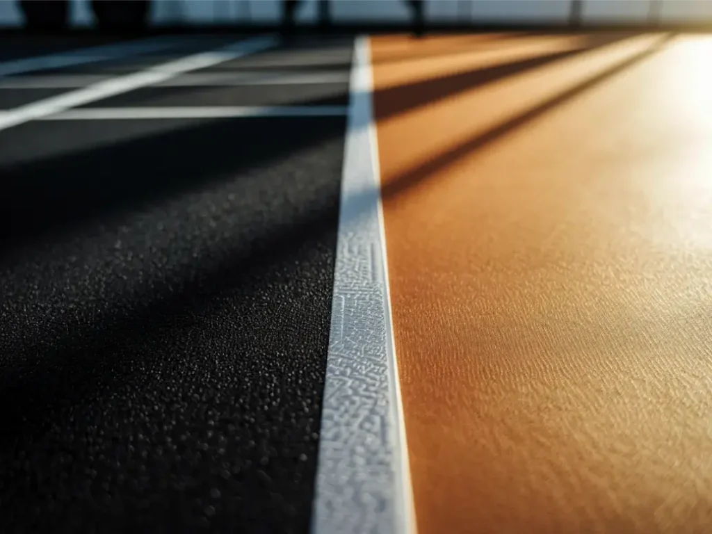 Home gym flooring showing thick rubber