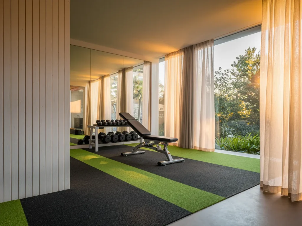 Home gym in multi-use room