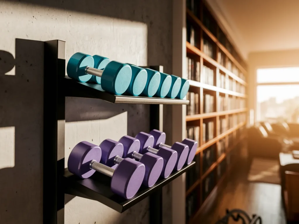 Home mini gym wall-mounted rack holding