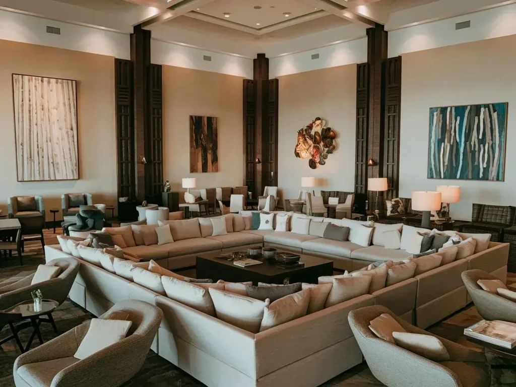 Large living room with oversized sectional anchoring