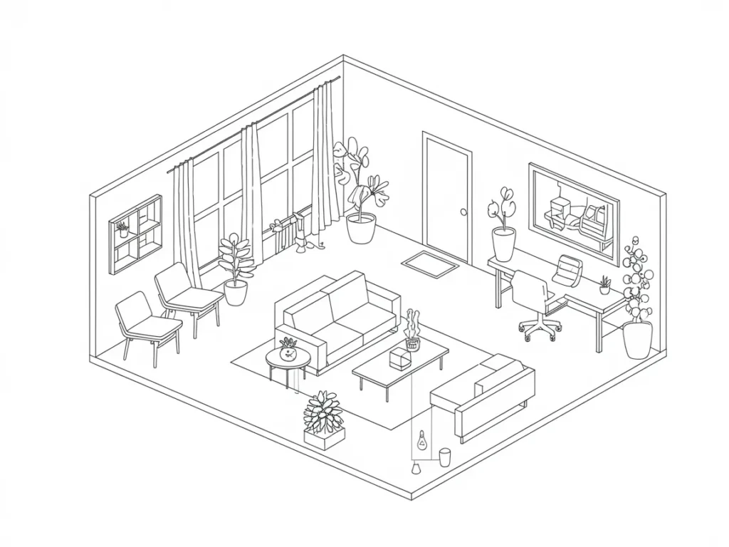 Layout drawing showing multiple zones