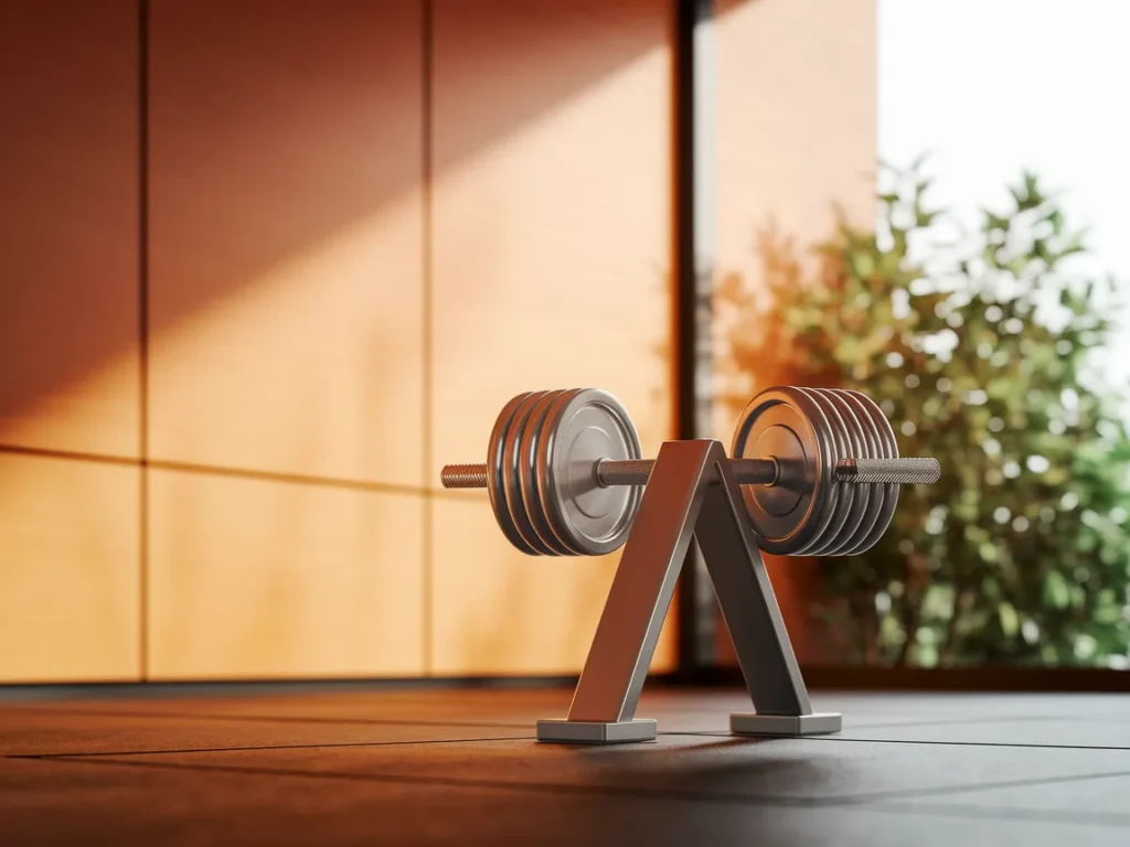 Modern home gym corner with adjustable 