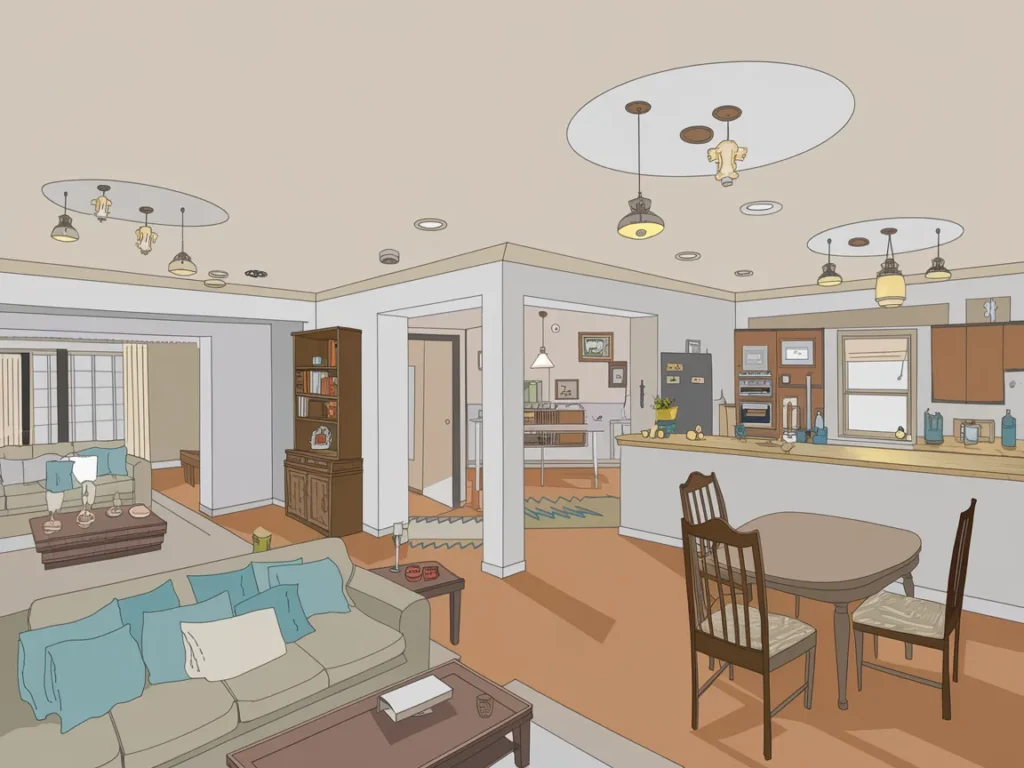 Open plan drawing highlighting ceiling