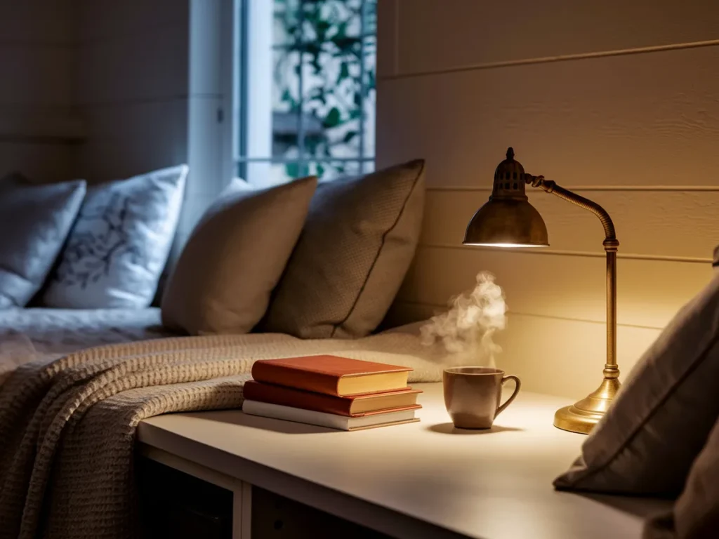 Organized dorm room setup showing key essentials