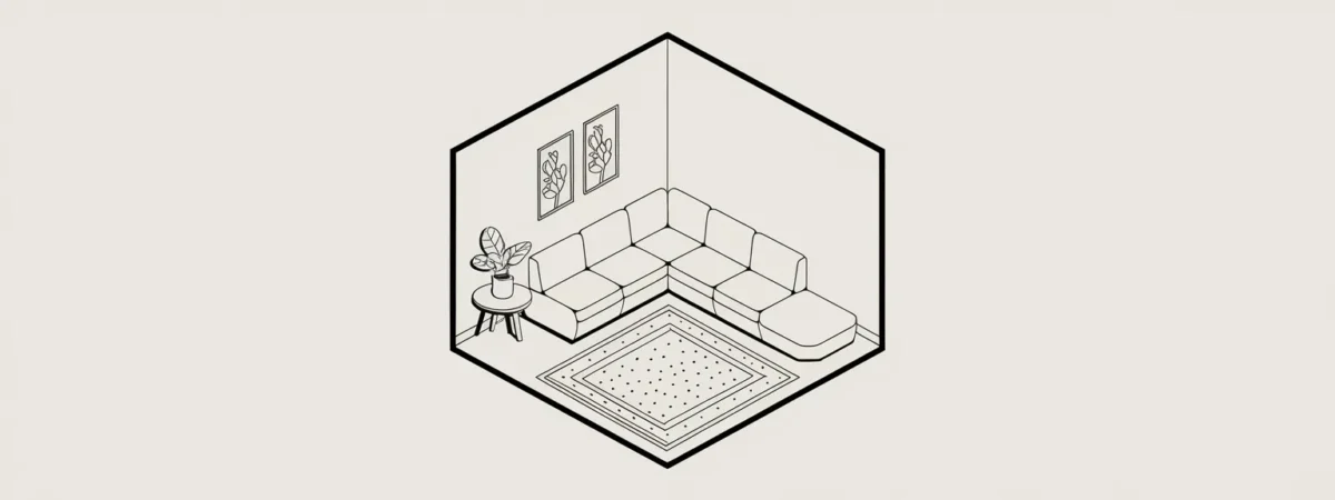Refined L-shape sofa layout drawing