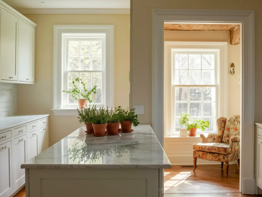 Small kitchen remodel with light wall colors