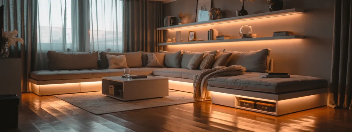 Small living room with open floor space