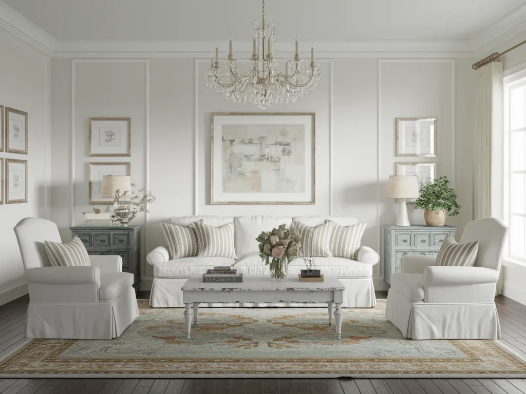 Visual guide showing proper rug sizing