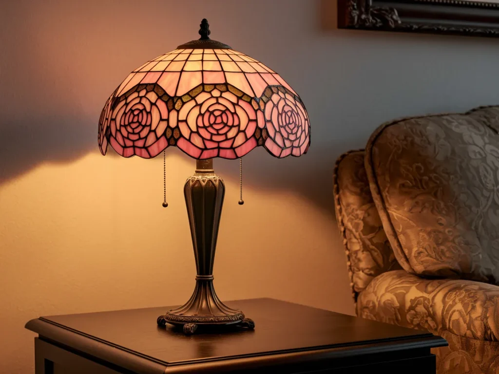 beautiful Tiffany-style shabby chic table lamp