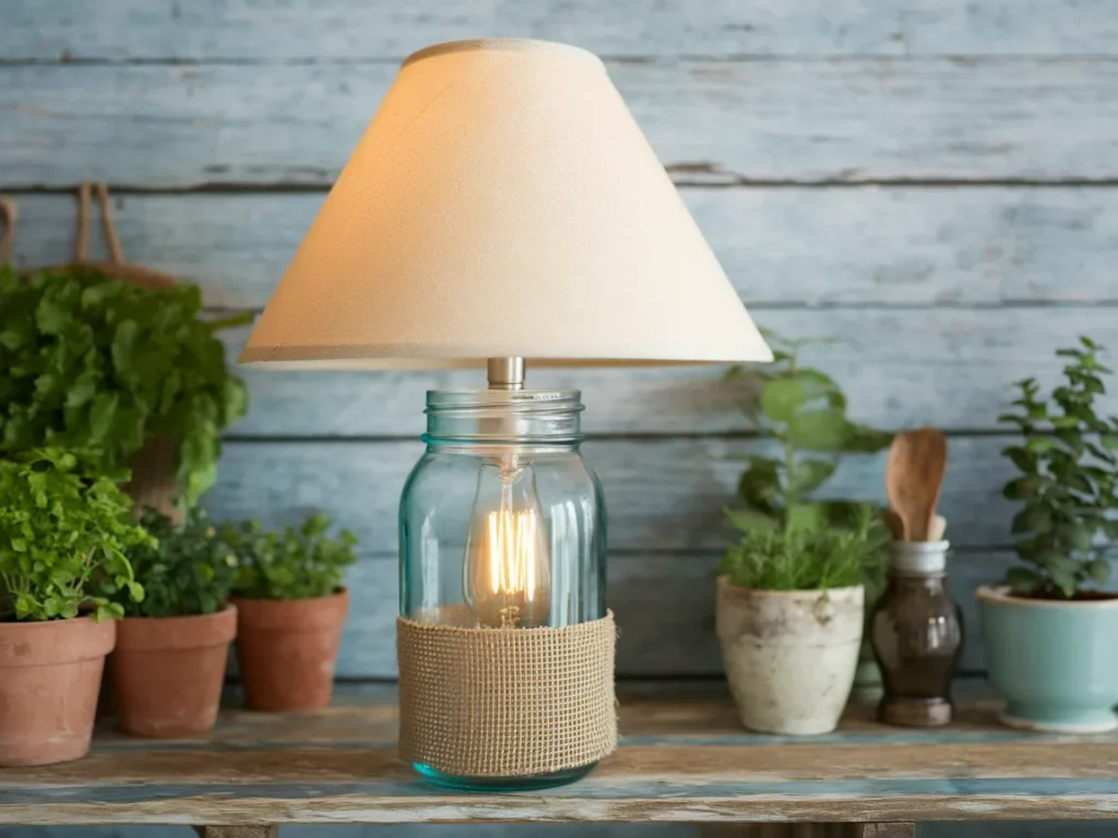charming DIY shabby chic mason jar table