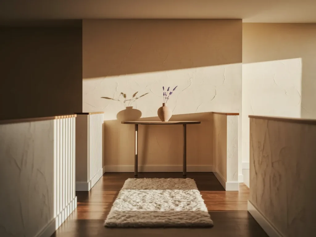 hallway with slim console table,