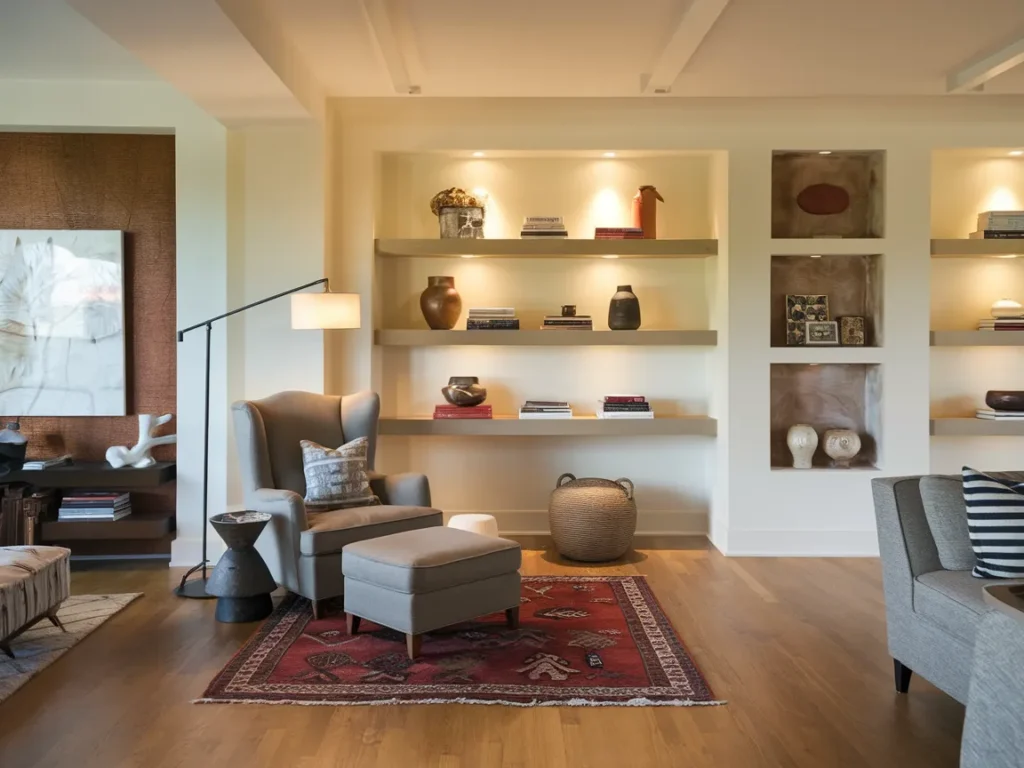 living room with cozy reading corner