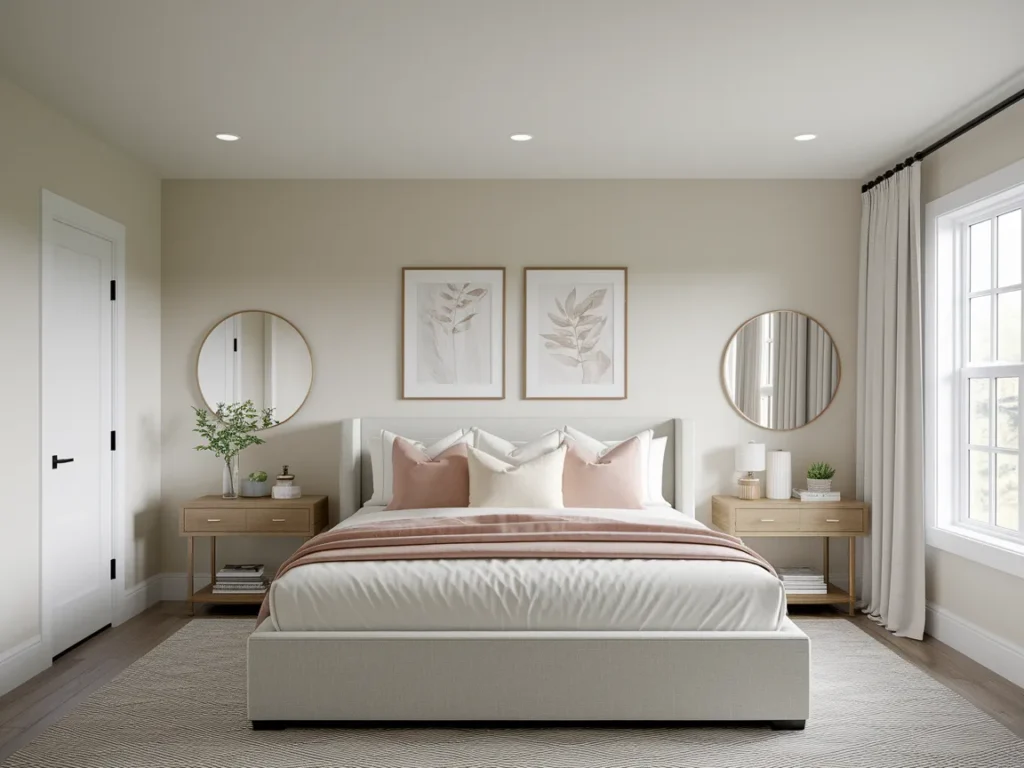 master bedroom with neutral base 