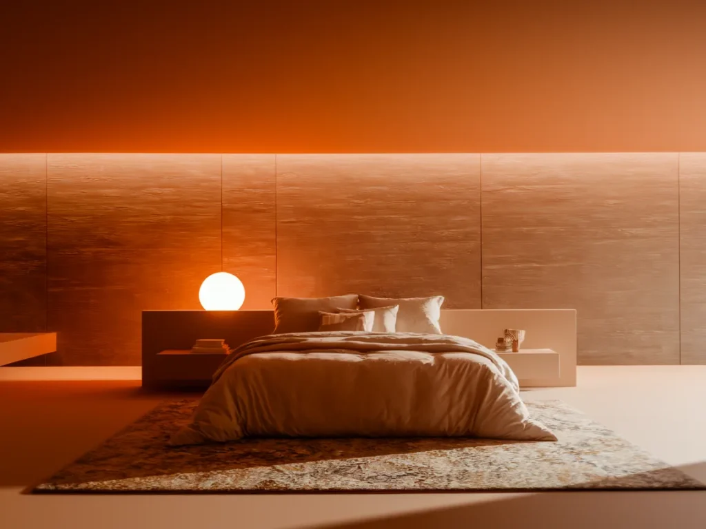 master bedroom with textured area