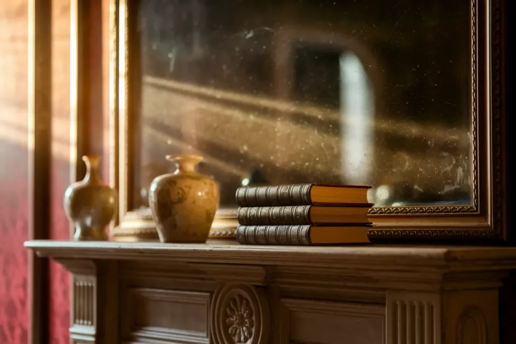 mirror and balanced decor,