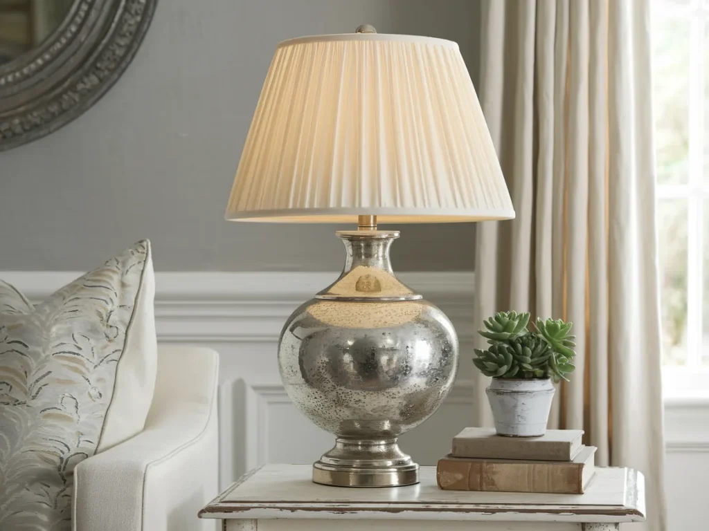 sophisticated shabby chic mercury glass table 