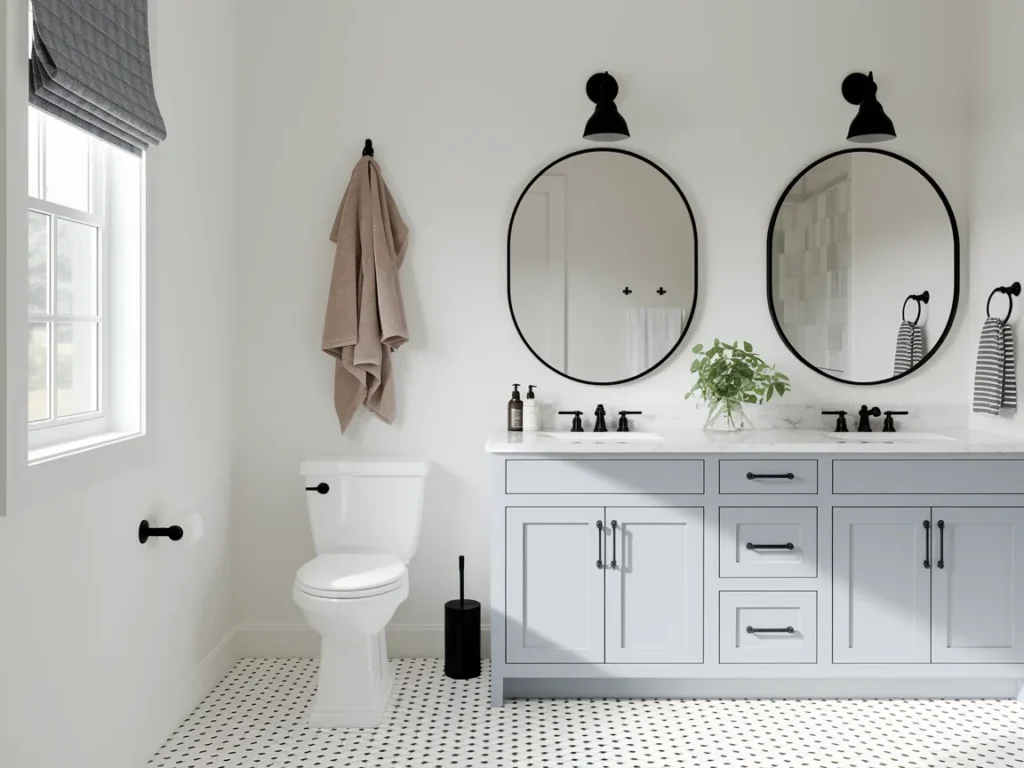 styled bathroom vignette showing