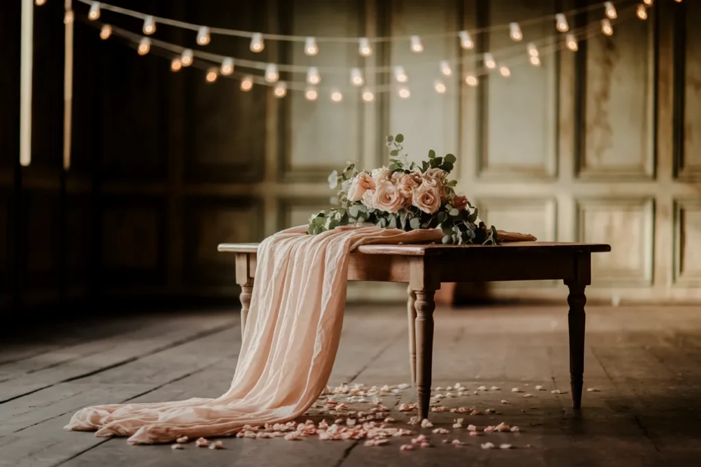 wedding corner decor with small lantern lights