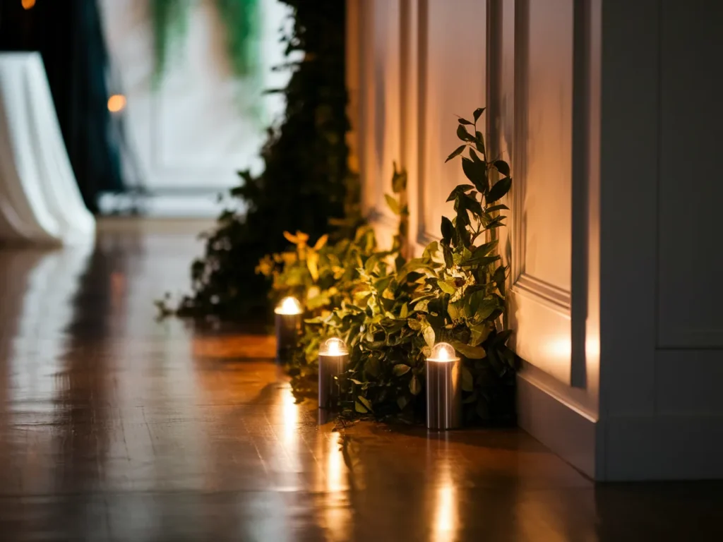 wedding music corner with hidden speaker setup