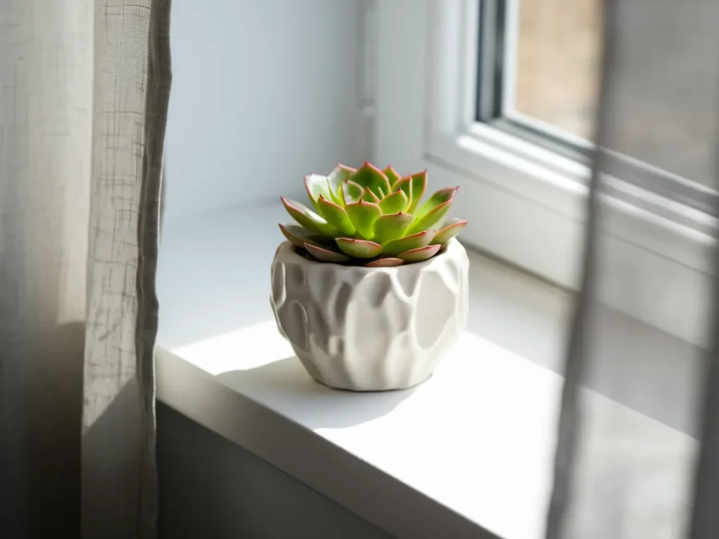 small handmade ceramic succulent planter in matte