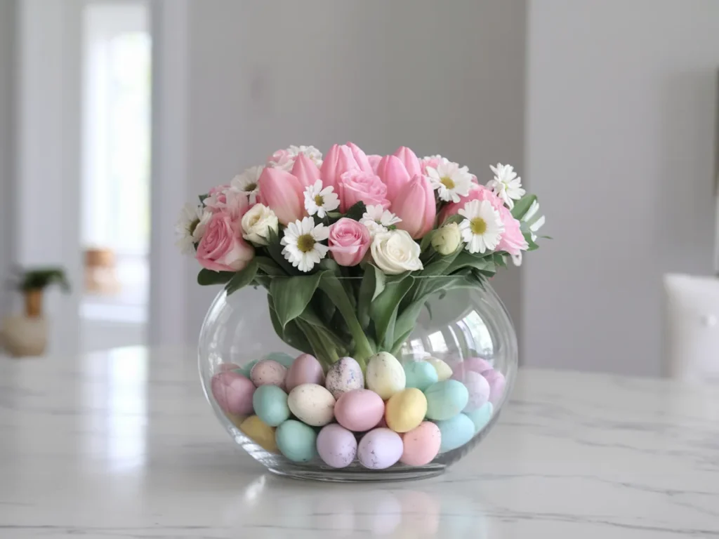 wide clear glass vase filled with paste