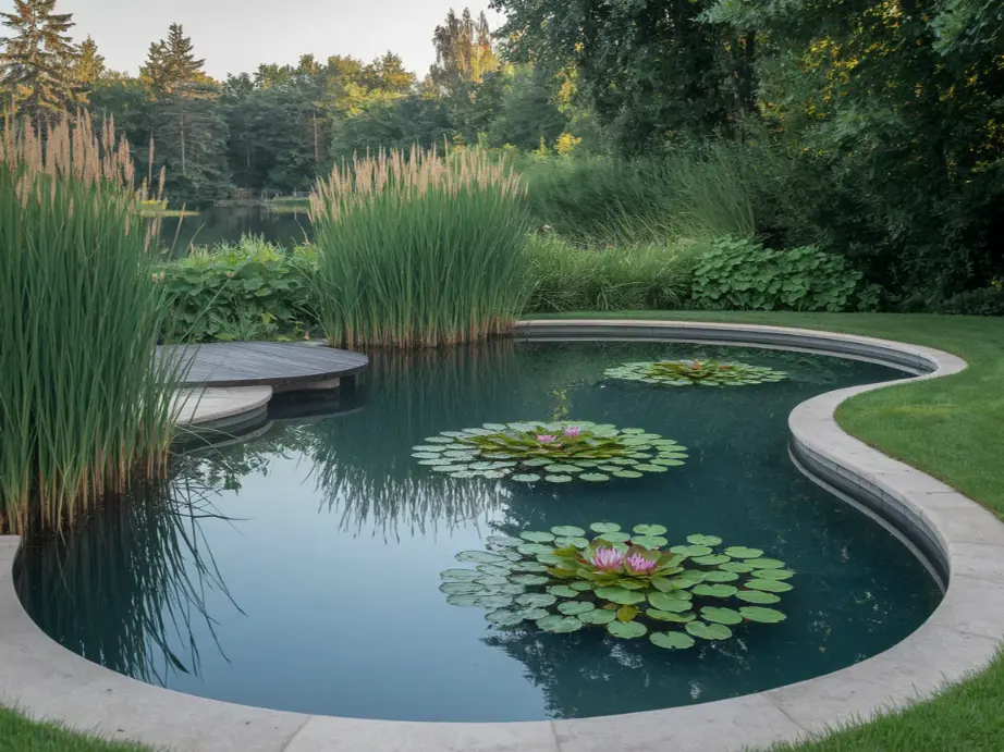 classic pond-style natural swimming pool