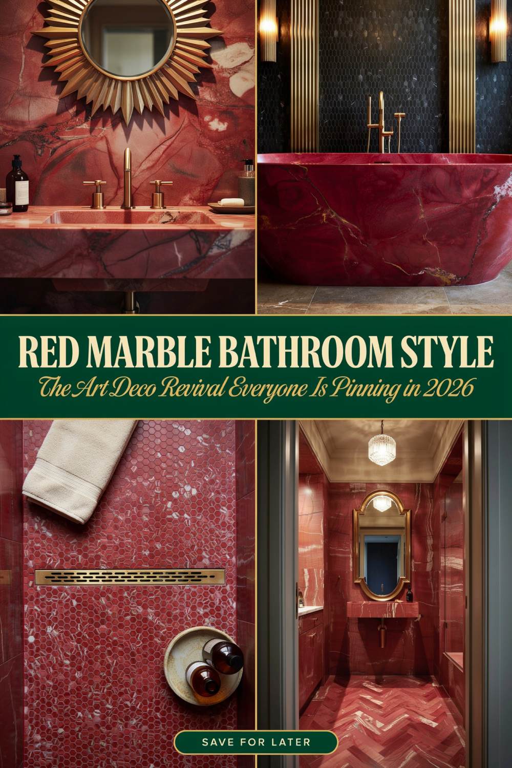 Red Marble Bathroom Style: The Art Deco Revival Everyone Is Pinning in 2026