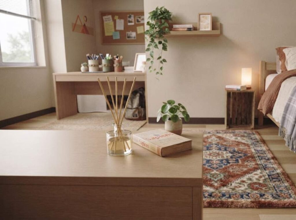 small glass reed diffuser jar with bamboo reeds