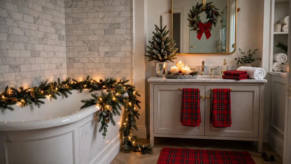 Featured image: 15 Christmas Bathroom Decor Ideas for Every Corner