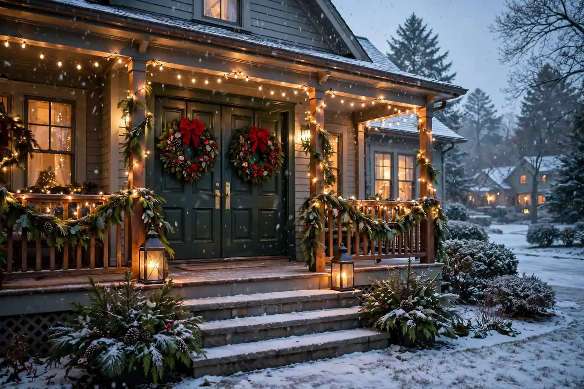Featured image: 15 Christmas Porch Decor Ideas for a Warm and Welcoming Home