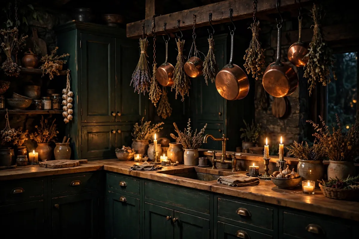 Featured image: 15 Dark Cottagecore Kitchen Ideas