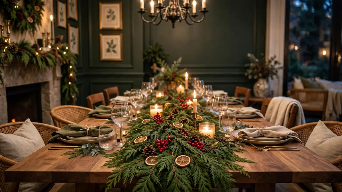 1. Lay a Lush Greenery Runner Down the Table