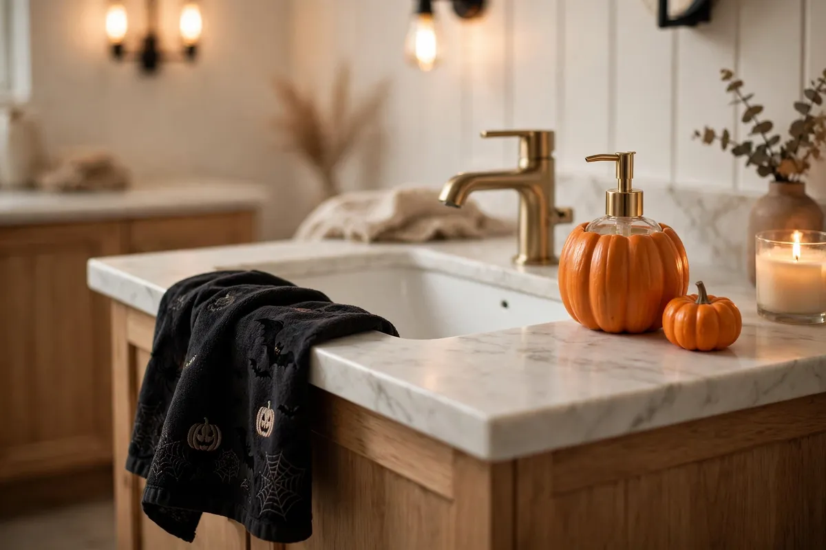 1. Swap In Halloween Hand Towels And A Spooky Soap Dispenser