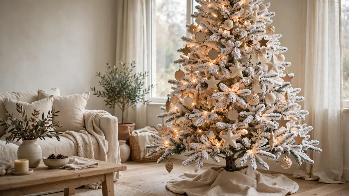 1. Start With an All-White or Flocked Tree