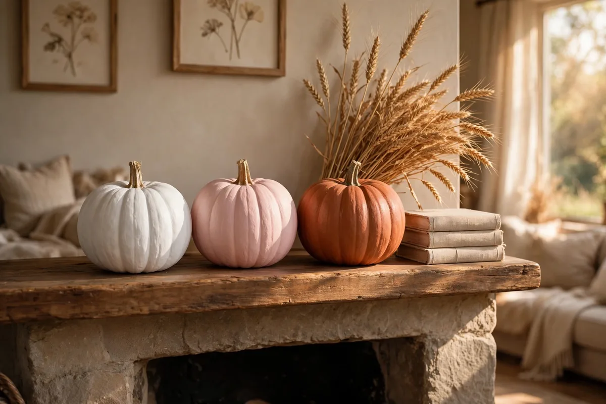 1. Painted Pumpkin Trio Vignette