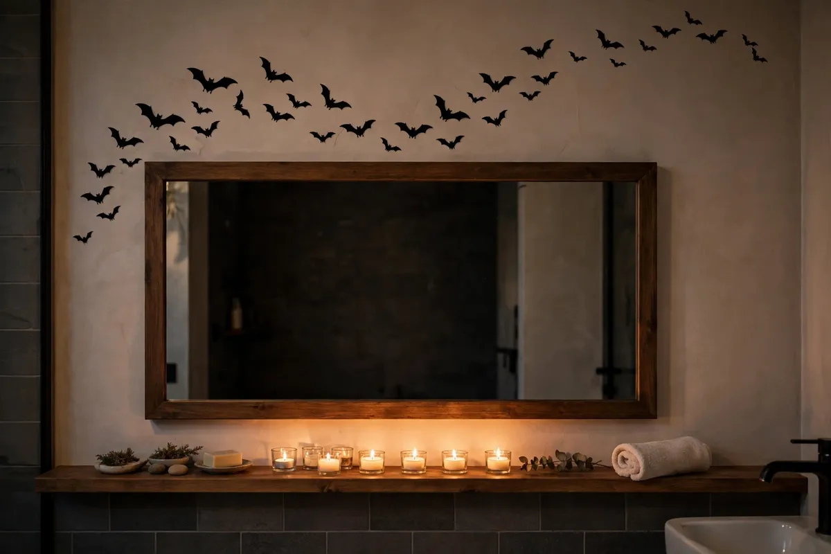 2. Stick Bat Wall Decals Above The Mirror