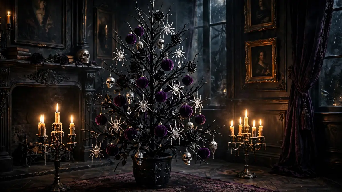 2. Gothic Elegant Halloween Tree