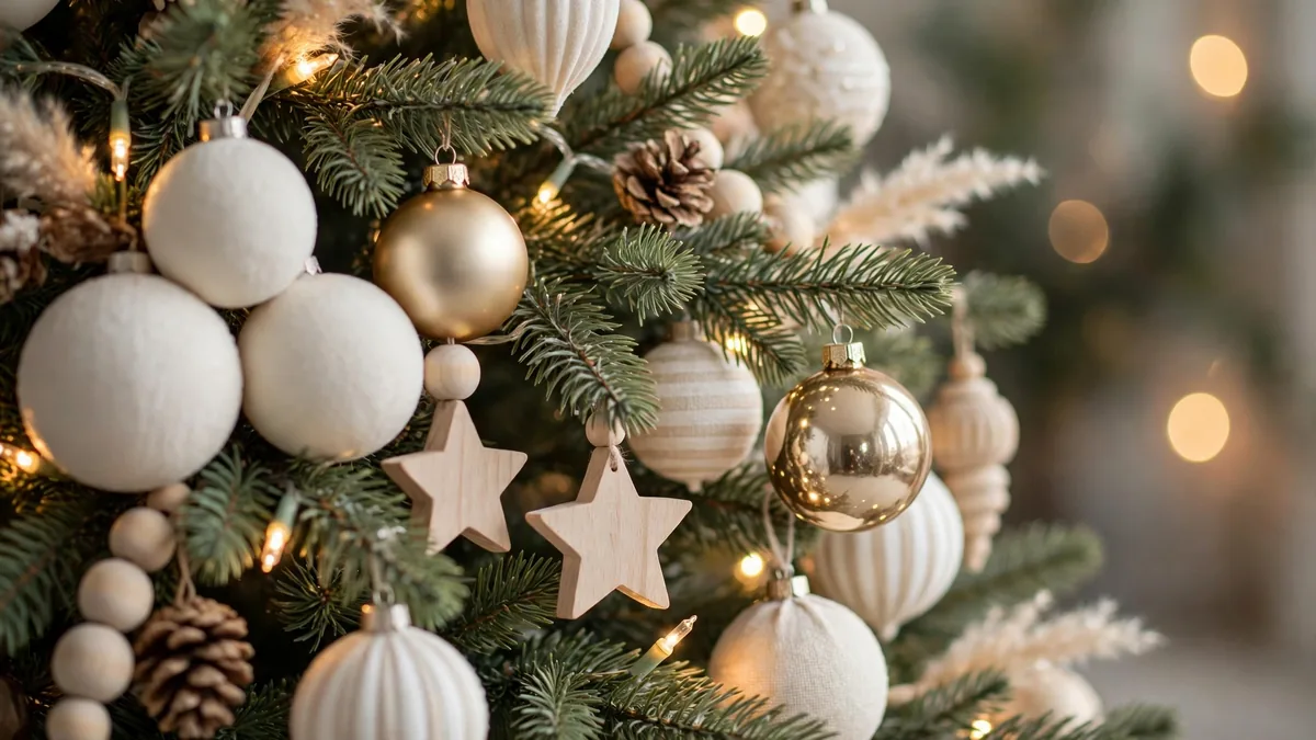 2. Decorate With a Cream and White Ornament Palette