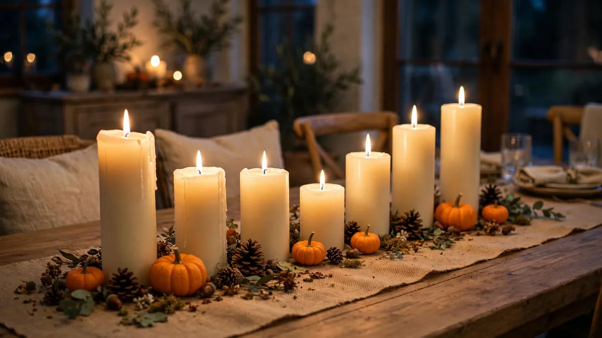 2. Candlelit Runner With Pillar Candles