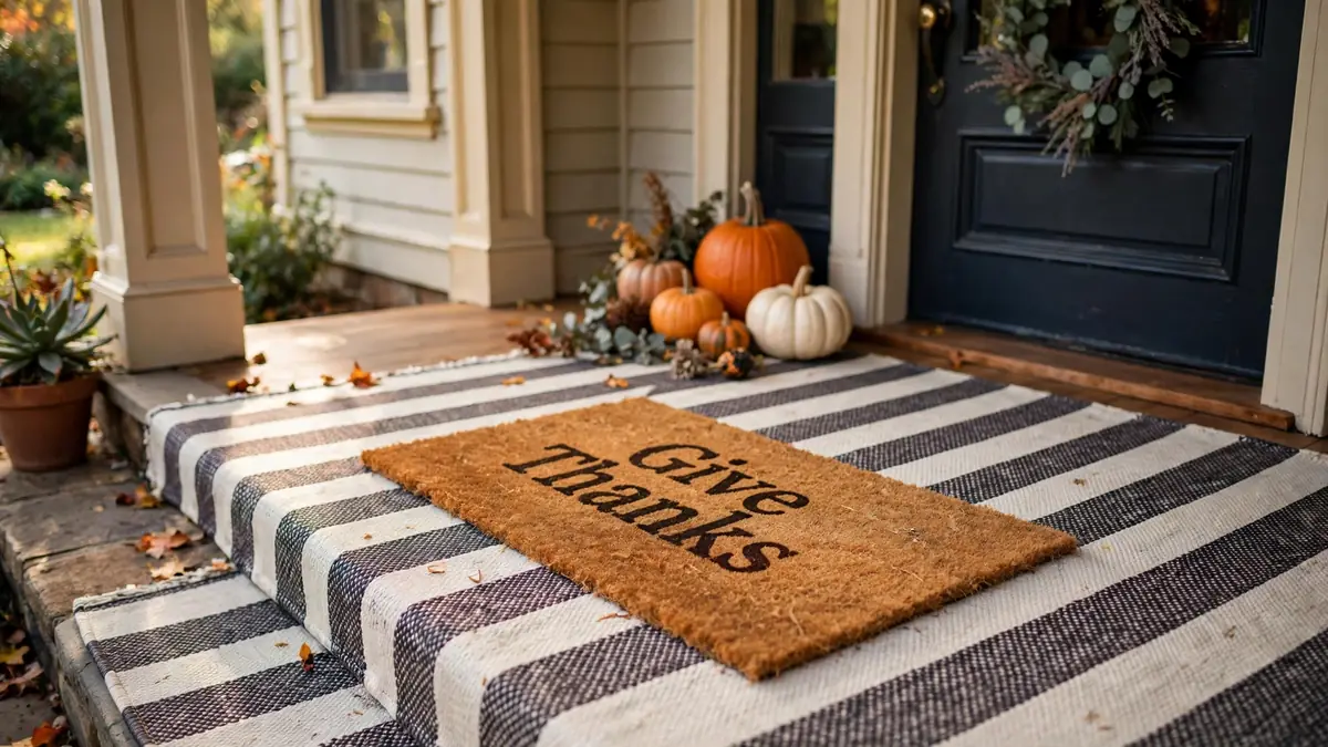 2. Layer a Doormat Over an Outdoor Rug