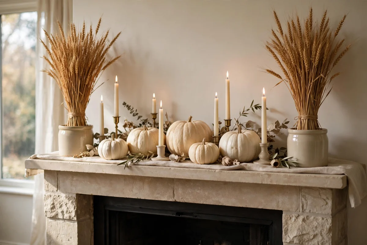 2. Golden Wheat and Cream Pumpkins